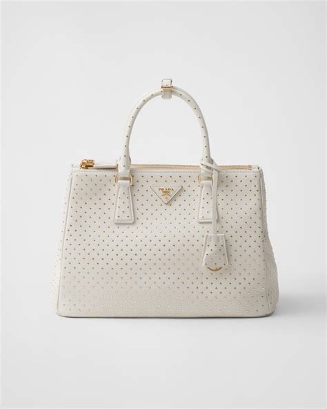 prada handbag white|prada white galleria studded bag.